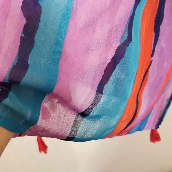 Cover Up Swim Kaftan Vertical Striped Coverup NEW - Picture 8 of 15